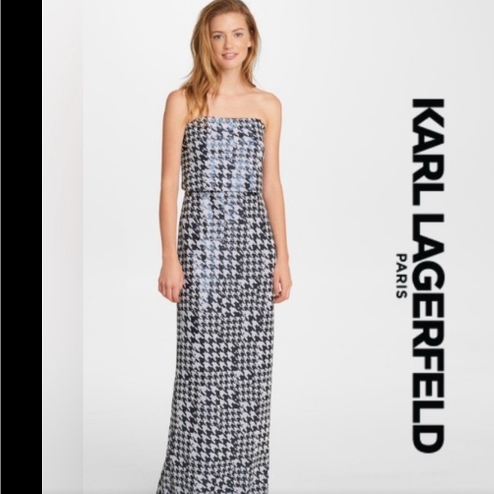 NWOT Karl Lagerfield Houndstooth Sequin Dress